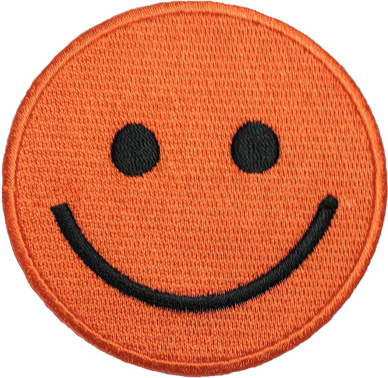 Papapatch Happy Smile Fun Hippie Retro Embroidered Sew Iron on Patch - Orange (Iron-Smile-OR)